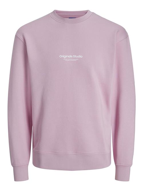 Se JACK & JONES Sweatshirt 'JORVesterbro'  gammelrosa / hvid ved About You