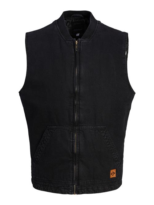 JACK & JONES Vest 'Dave'  cognac / black denim