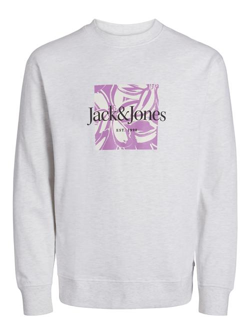 Se JACK & JONES Sweatshirt 'Lafayette'  lilla / sort / hvid-meleret ved About You