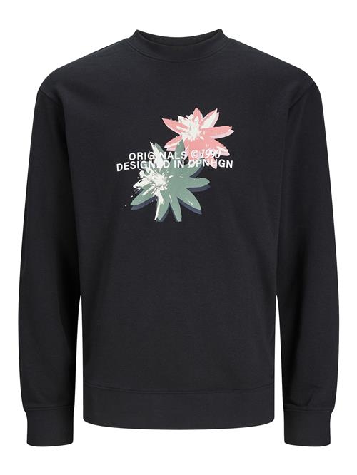 Se JACK & JONES Sweatshirt 'TAMPA'  grå / lyserød / sort / hvid ved About You