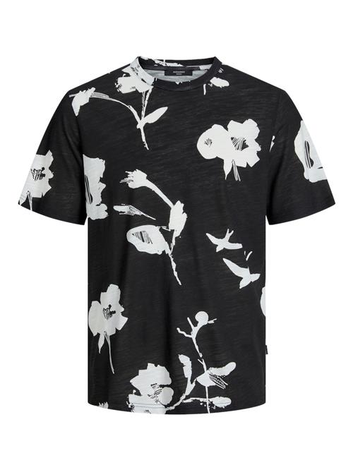 Se JACK & JONES Bluser & t-shirts 'JJPalma'  sort-meleret / hvid ved About You