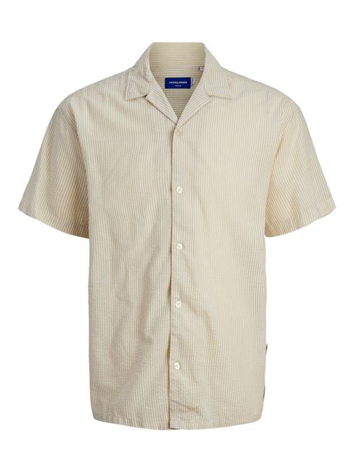 JACK & JONES Skjorte 'Easter Palma'  cappuccino / hvid