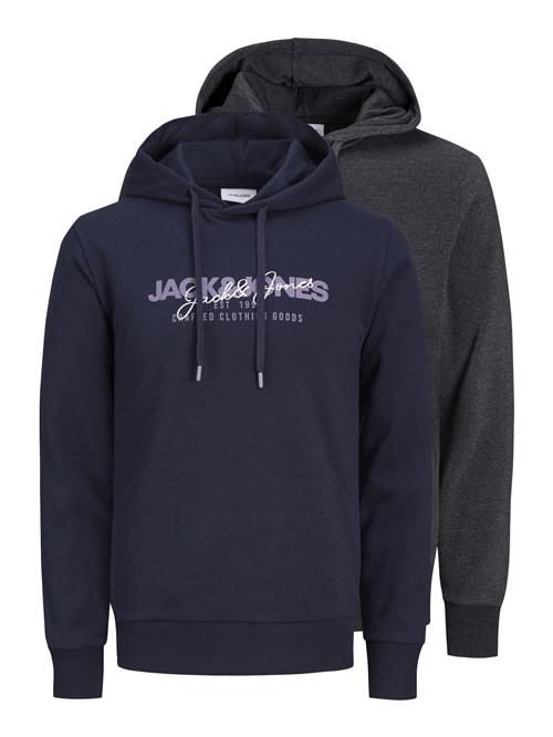 JACK & JONES Sweatshirt 'JJAlvis'  blå / grå-meleret / lilla / hvid