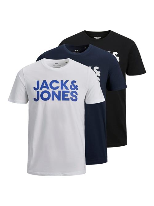 Se JACK & JONES Bluser & t-shirts  blå / navy / sort / hvid ved About You