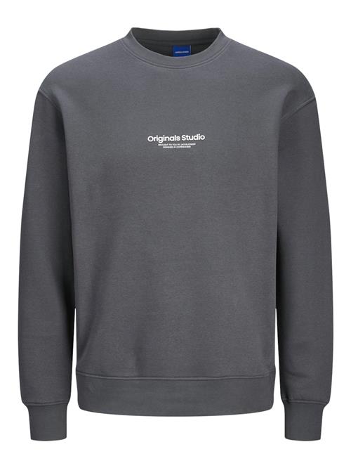 JACK & JONES Sweatshirt 'Vesterbro'  mørkegrå / hvid