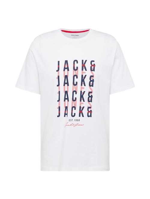 Se JACK & JONES Bluser & t-shirts 'JJDELVIN'  marin / lys rød / hvid ved About You