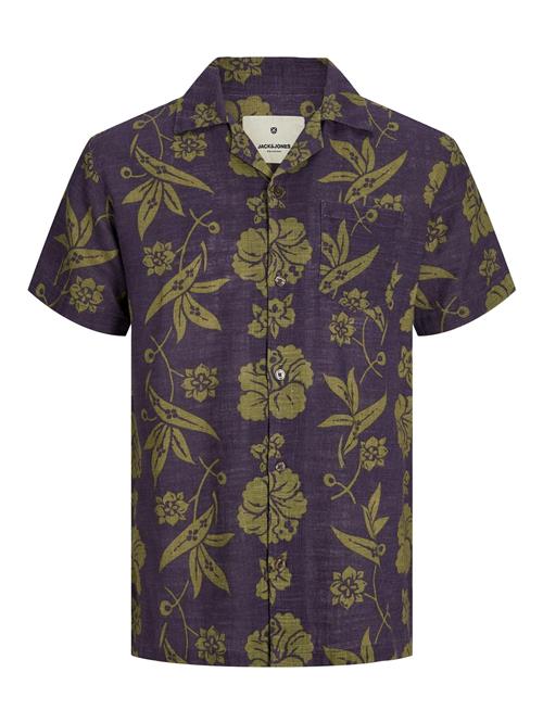 JACK & JONES Skjorte 'Flores'  grøn / purpur