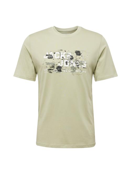 JACK & JONES Bluser & t-shirts 'JCOOUTDOOR'  pastelgrøn / mørkegrøn / sort / hvid