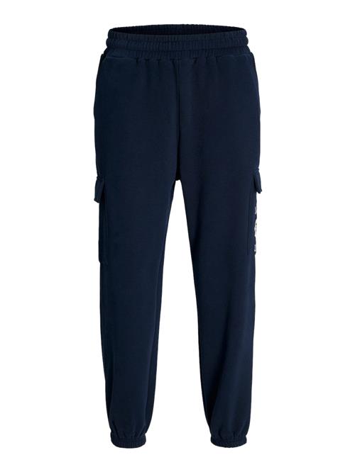 Se JACK & JONES Cargobukser 'JPSTKANE JJVICTO'  navy / hvid ved About You