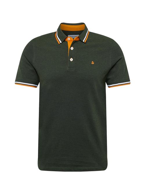 JACK & JONES Bluser & t-shirts 'JJEPAULOS'  mørkegrøn / orange / hvid