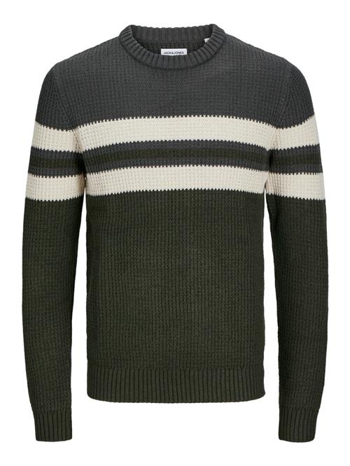 Se JACK & JONES Pullover 'JJSander'  mørkegrå / mørkegrøn / uldhvid ved About You