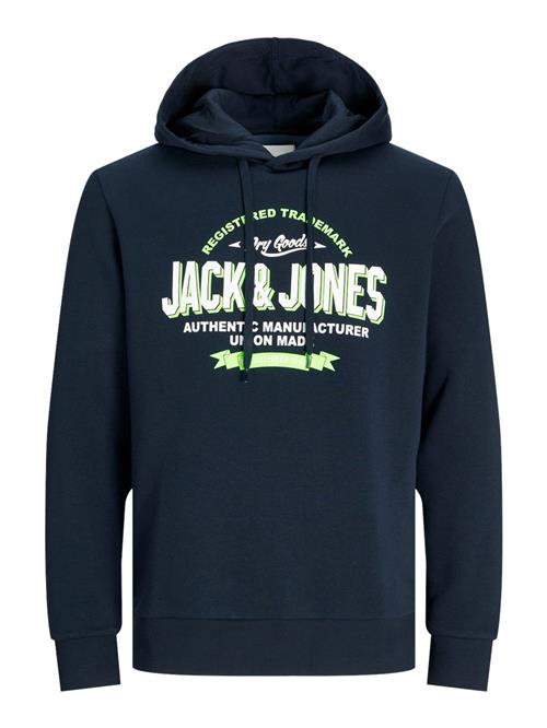 JACK & JONES Sweatshirt  mørkeblå / lime / hvid