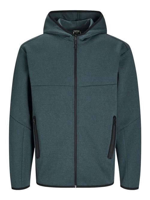 JACK & JONES Sweatjakke 'Fusion'  cyanblå / sort