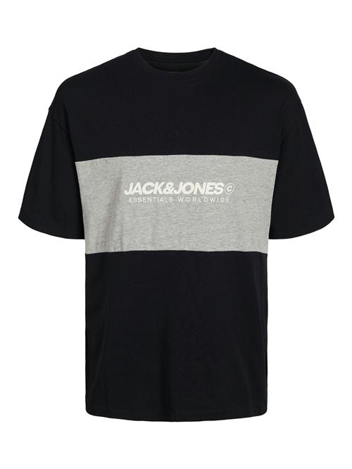 Se JACK & JONES Bluser & t-shirts 'JJELegacy'  grå-meleret / sort / hvid ved About You