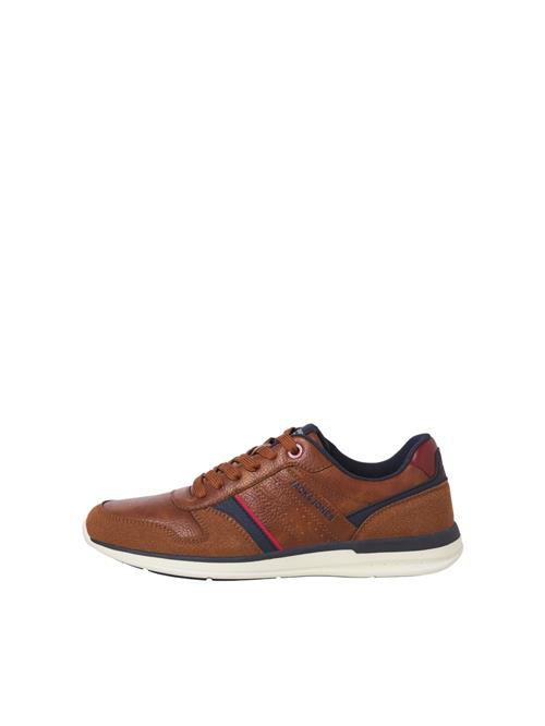 Se JACK & JONES Sneaker low 'JFWBARON'  navy / cognac / rød ved About You