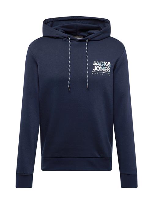 Se JACK & JONES Sweatshirt 'JJLUKE'  lyseblå / mørkeblå / sort / hvid ved About You