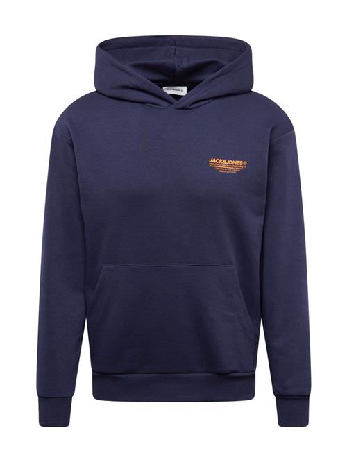 JACK & JONES Sweatshirt 'JJOLIVE'  navy / orange