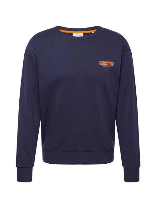 JACK & JONES Sweatshirt 'JJOLIVE'  navy / orange