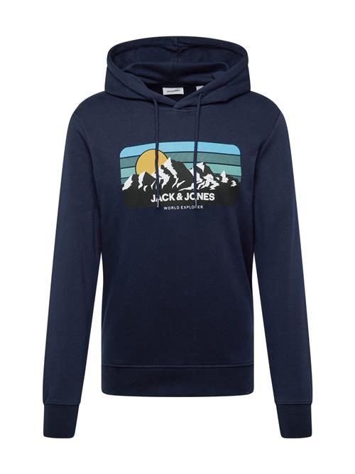 JACK & JONES Sweatshirt 'JJPEAK'  navy / lyseblå / mørkegul / hvid