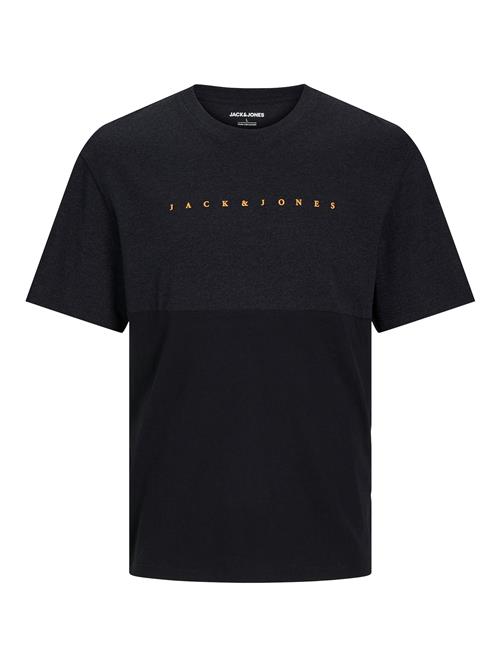 JACK & JONES Bluser & t-shirts 'JJStar'  orange / sort / sort-meleret