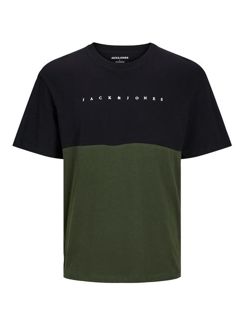 JACK & JONES Bluser & t-shirts 'JJSTAR'  oliven / sort / hvid