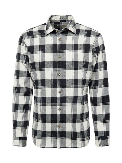 JACK & JONES Skjorte 'JJJoshua'  lysegrå / sort / hvid