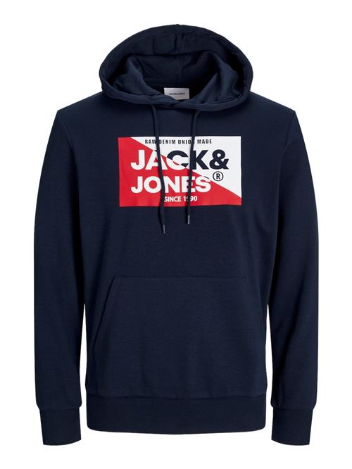 Se JACK & JONES Sweatshirt 'JJNolan'  navy / rød / hvid ved About You