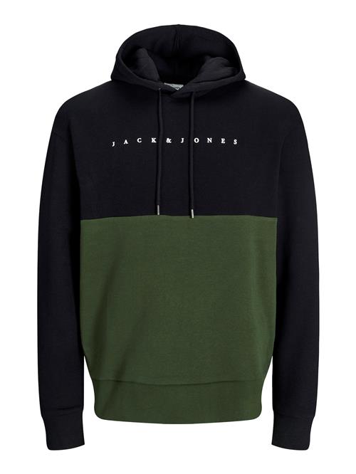 Se JACK & JONES Sweatshirt 'JJSTAR'  grøn / sort / hvid ved About You