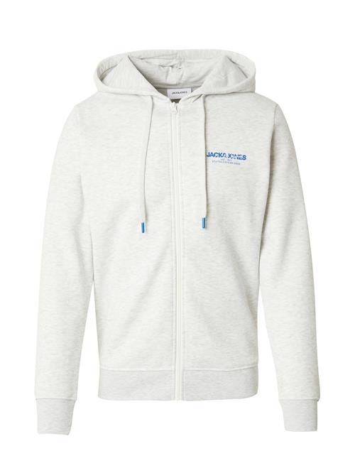 JACK & JONES Sweatjakke 'JJALVIS'  hvid-meleret