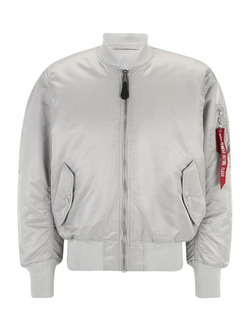 ALPHA INDUSTRIES Overgangsjakke 'MA-1'  lysegrå / purpur / hvid