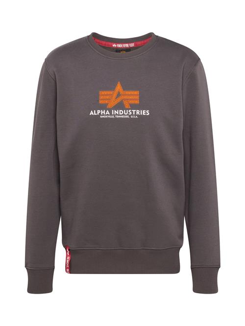 ALPHA INDUSTRIES Sweatshirt  mørkegrå / orange / hvid