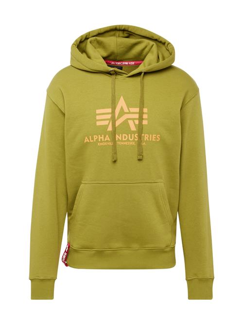 Se ALPHA INDUSTRIES Sweatshirt  grøn / lyseorange / rød / hvid ved About You