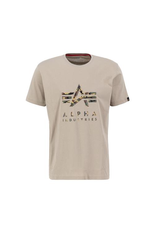 ALPHA INDUSTRIES Bluser & t-shirts 'Camo PP T'  lysebeige / gul / grøn / sort