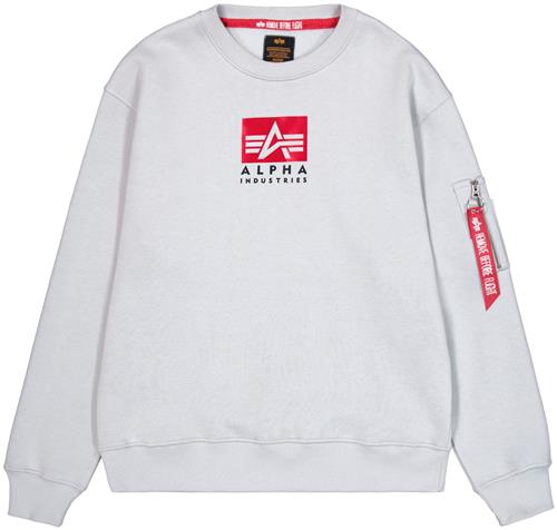 ALPHA INDUSTRIES Sweatshirt  lysegrå / rød / sort