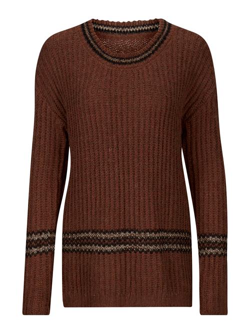 heine Pullover  rustbrun / sort / hvid