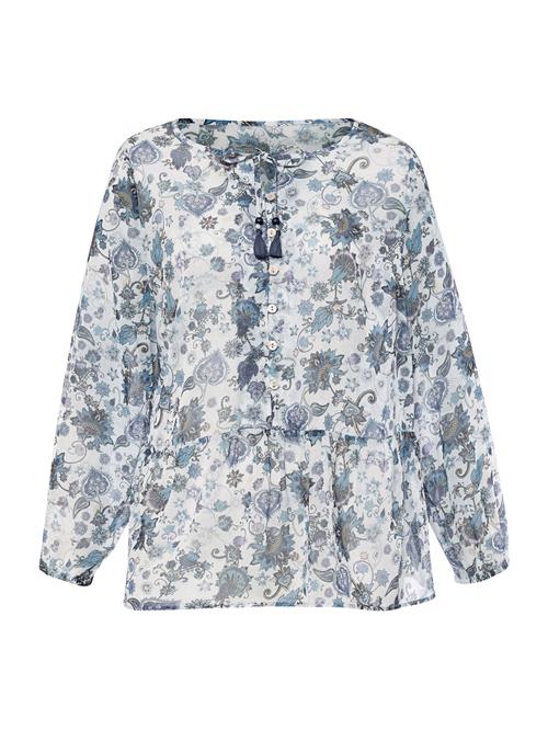 heine Bluse  creme / cyanblå / pastelblå / pastelgrøn