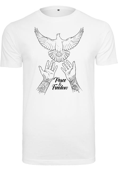 Mister Tee Bluser & t-shirts 'Peace & Freedom'  sort / hvid