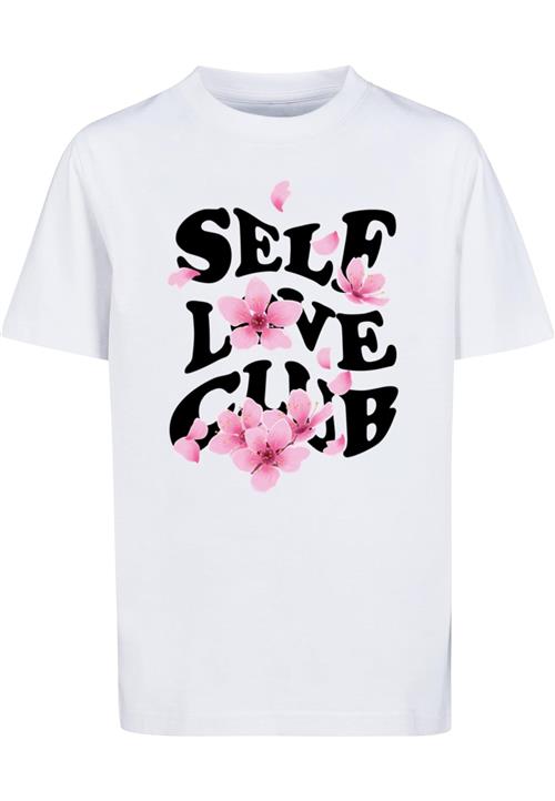 Se Mister Tee Shirts 'Self Love Club'  lyserød / sort / hvid ved About You