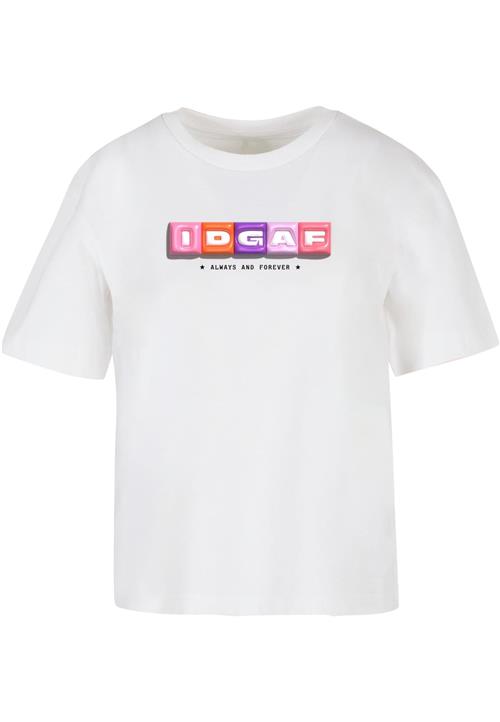 Se Mister Tee Shirts 'Idgaf'  lilla / orange / pink / hvid ved About You