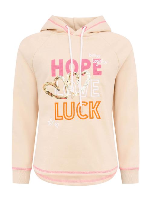 Se Zwillingsherz Sweatshirt 'Hope Love Luck'  beige / orange / pink / hvid ved About You