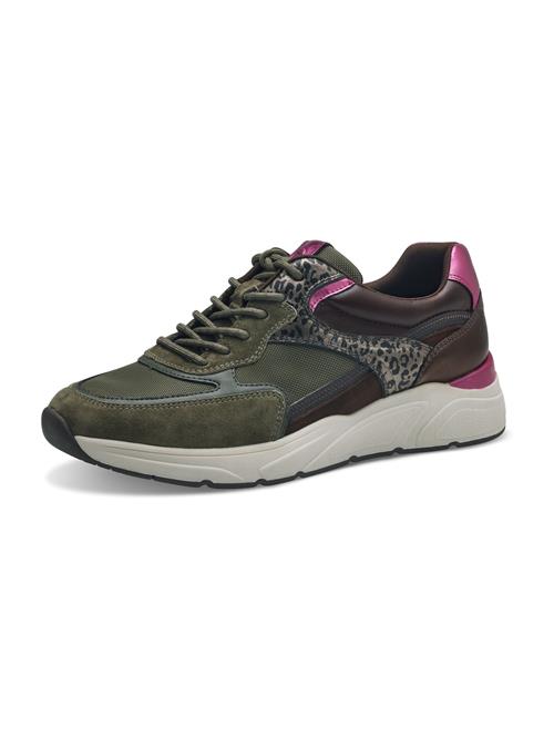 Tamaris Sneaker low  brun / mørkebrun / oliven / pink