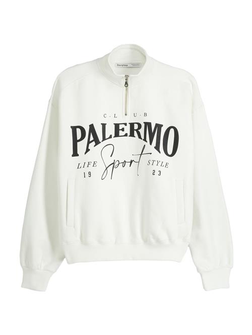 Bershka Sweatshirt  sort / offwhite