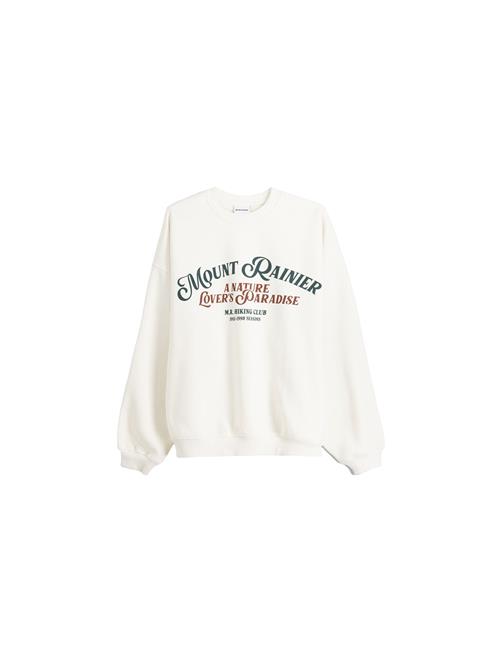 Se Bershka Sweatshirt  creme / gran / rustrød ved About You