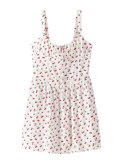 Se Bershka Sommerkjole  lime / rubinrød / hvid ved About You