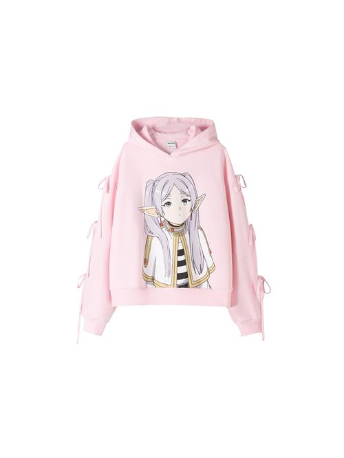 Bershka Sweatshirt  pastellilla / pastelpink / sort / hvid