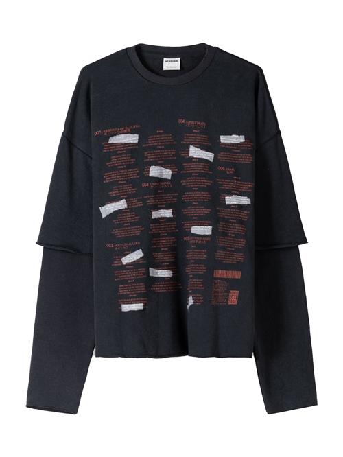 Bershka Sweatshirt  rød / sort / hvid