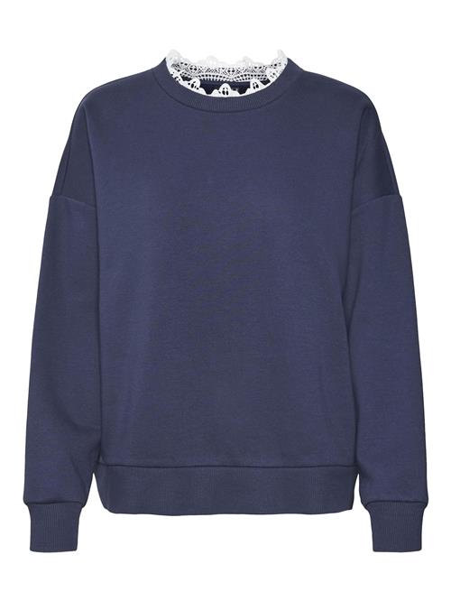 Se VERO MODA Sweatshirt 'EBBA'  blå / hvid ved About You