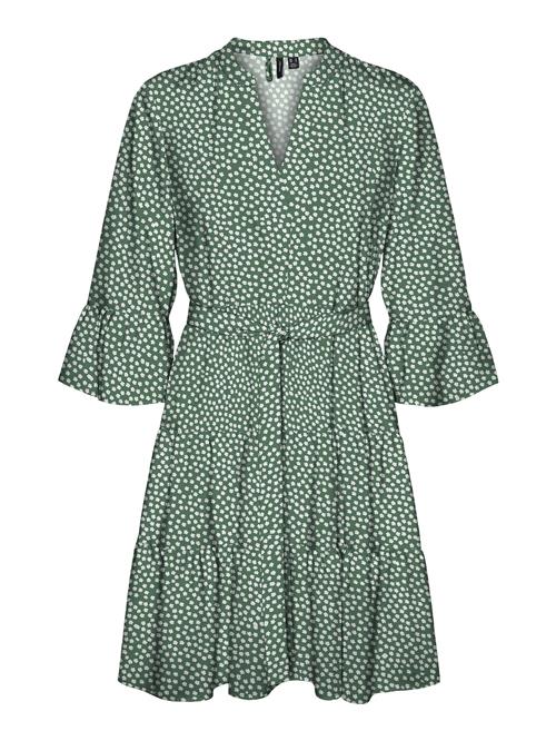 VERO MODA Blusekjole  smaragd / hvid