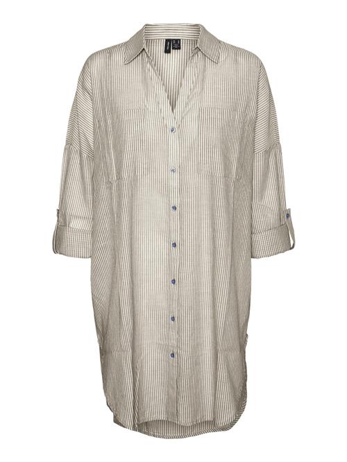 VERO MODA Bluse 'ISABEL'  grå / hvid