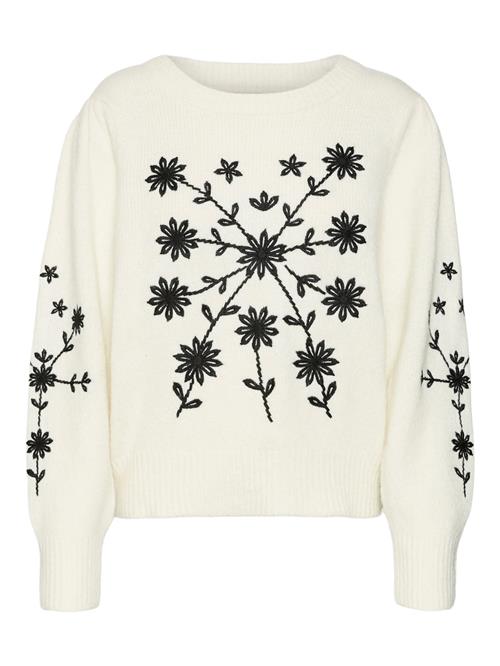 VERO MODA Pullover 'VMGaia'  ecru / sort